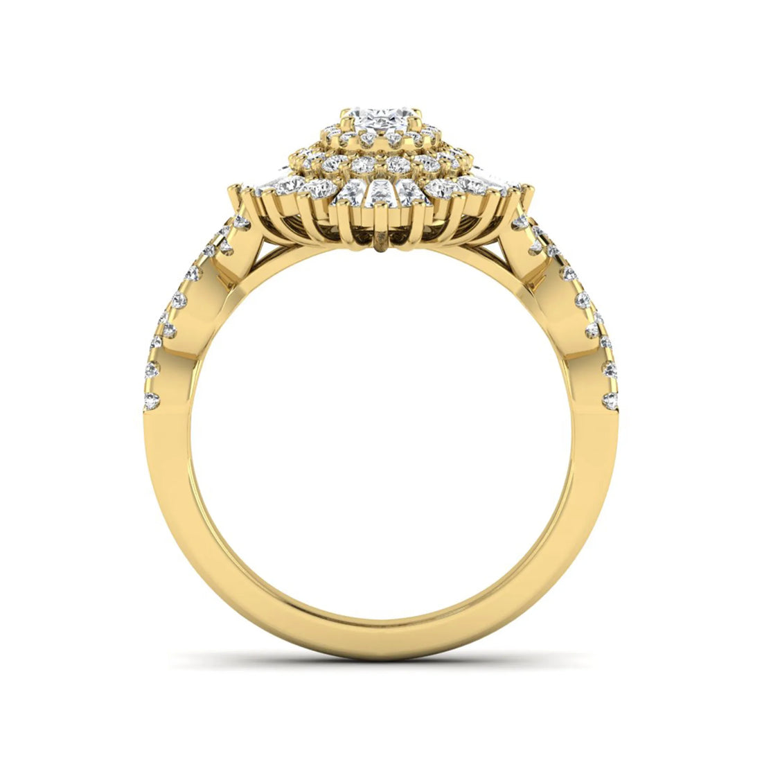 OctaPearl Vintage Oval Lab Grown Diamond Halo Engagement Ring