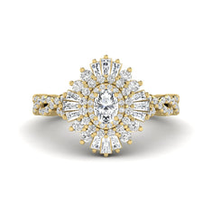 OctaPearl Vintage Oval Lab Grown Diamond Halo Engagement Ring