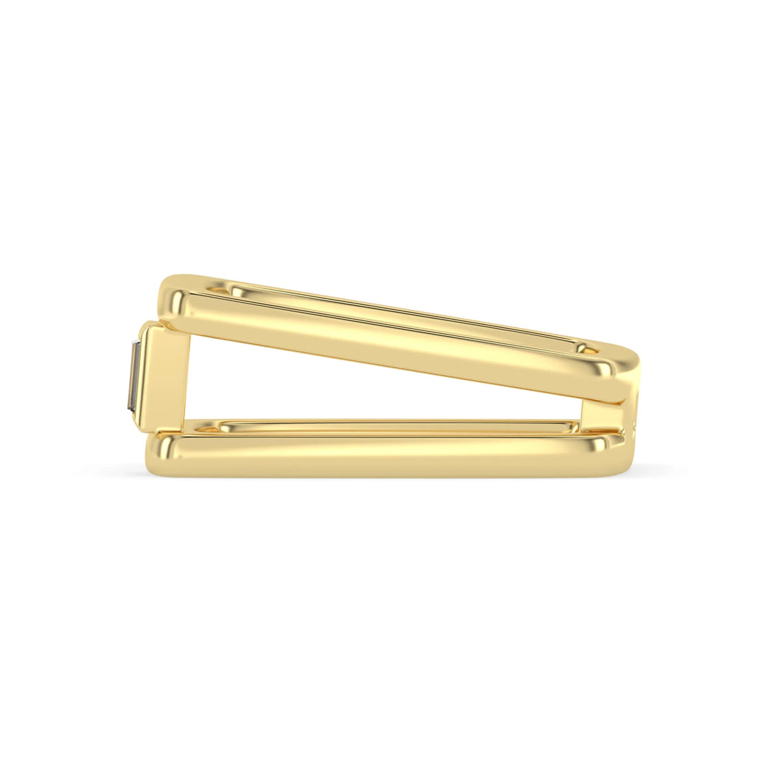 OctaPearl Bezel Set Baguette Solitaire Lab Grown Diamond Open Frame Men's Statement Ring