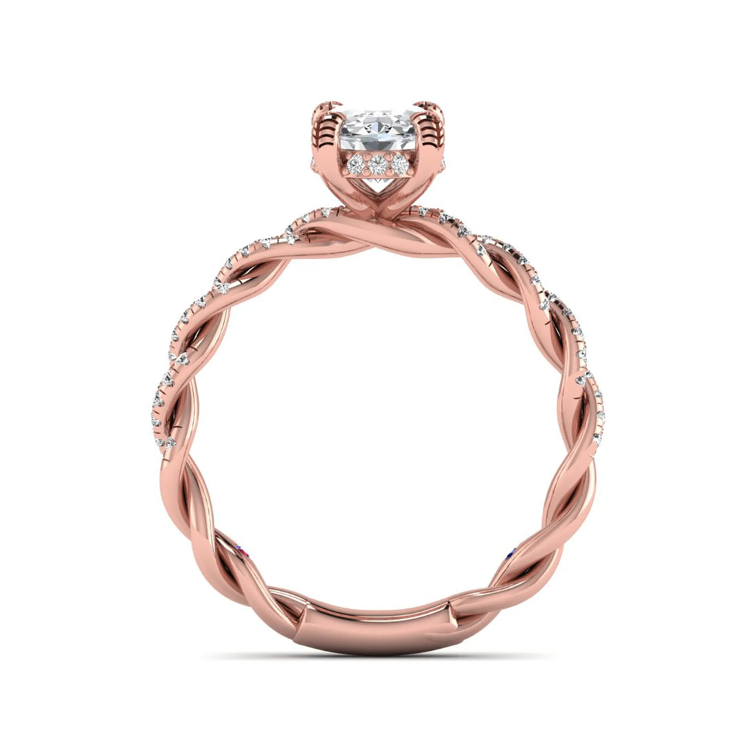 OctaPearl 1.5 ct Oval Cut Prong Set Lab Grown Diamond Twisted Vine Engagement Ring