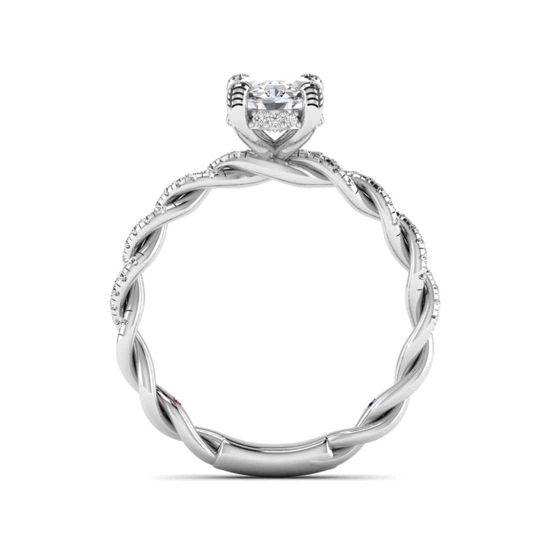 OctaPearl 1.5 ct Oval Cut Prong Set Lab Grown Diamond Twisted Vine Engagement Ring