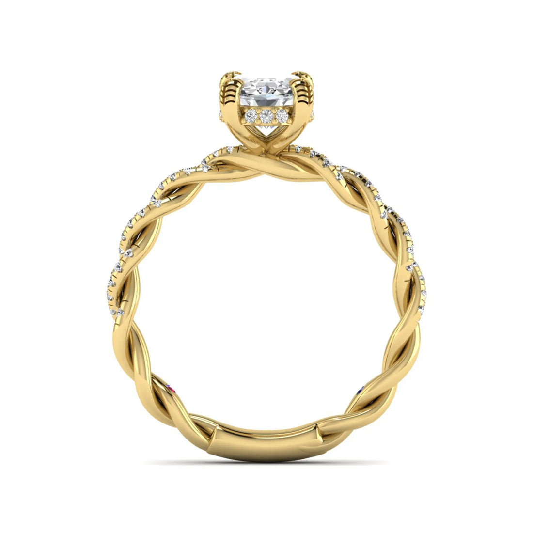 OctaPearl 1.5 ct Oval Cut Prong Set Lab Grown Diamond Twisted Vine Engagement Ring