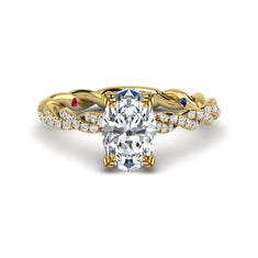 OctaPearl 1.5 ct Oval Cut Prong Set Lab Grown Diamond Twisted Vine Engagement Ring
