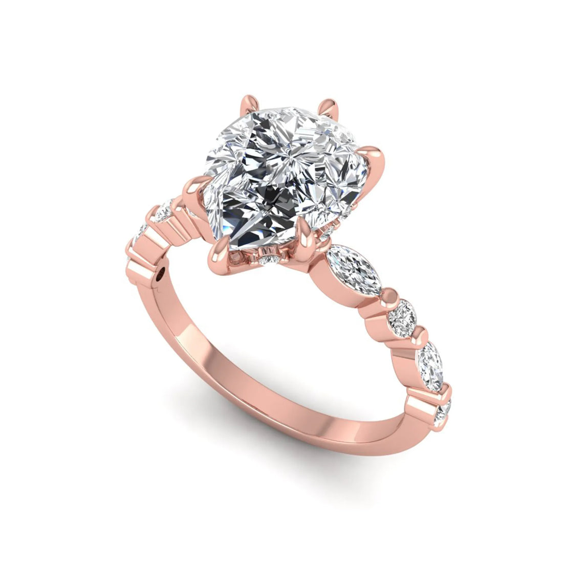 OctaPearl 2.5 ct Pear Cut Prong Set Lab Grown Diamond Engagement Ring