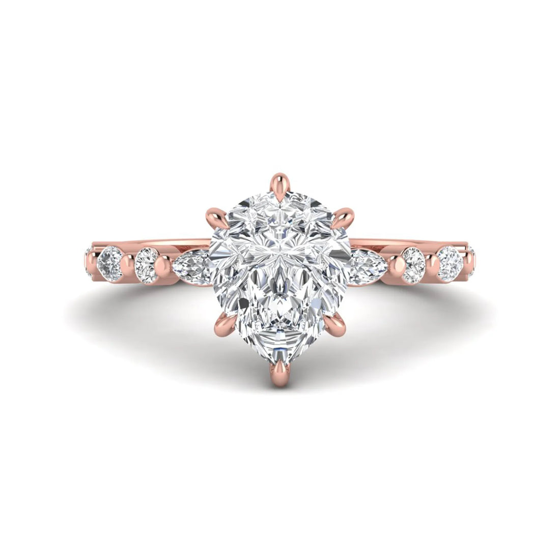 OctaPearl 2.5 ct Pear Cut Prong Set Lab Grown Diamond Engagement Ring