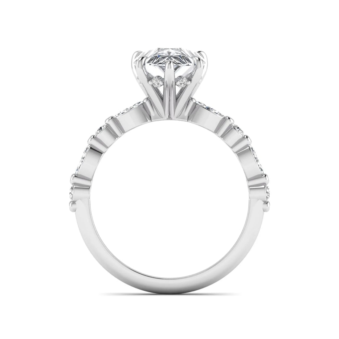 OctaPearl 2.5 ct Pear Cut Prong Set Lab Grown Diamond Engagement Ring