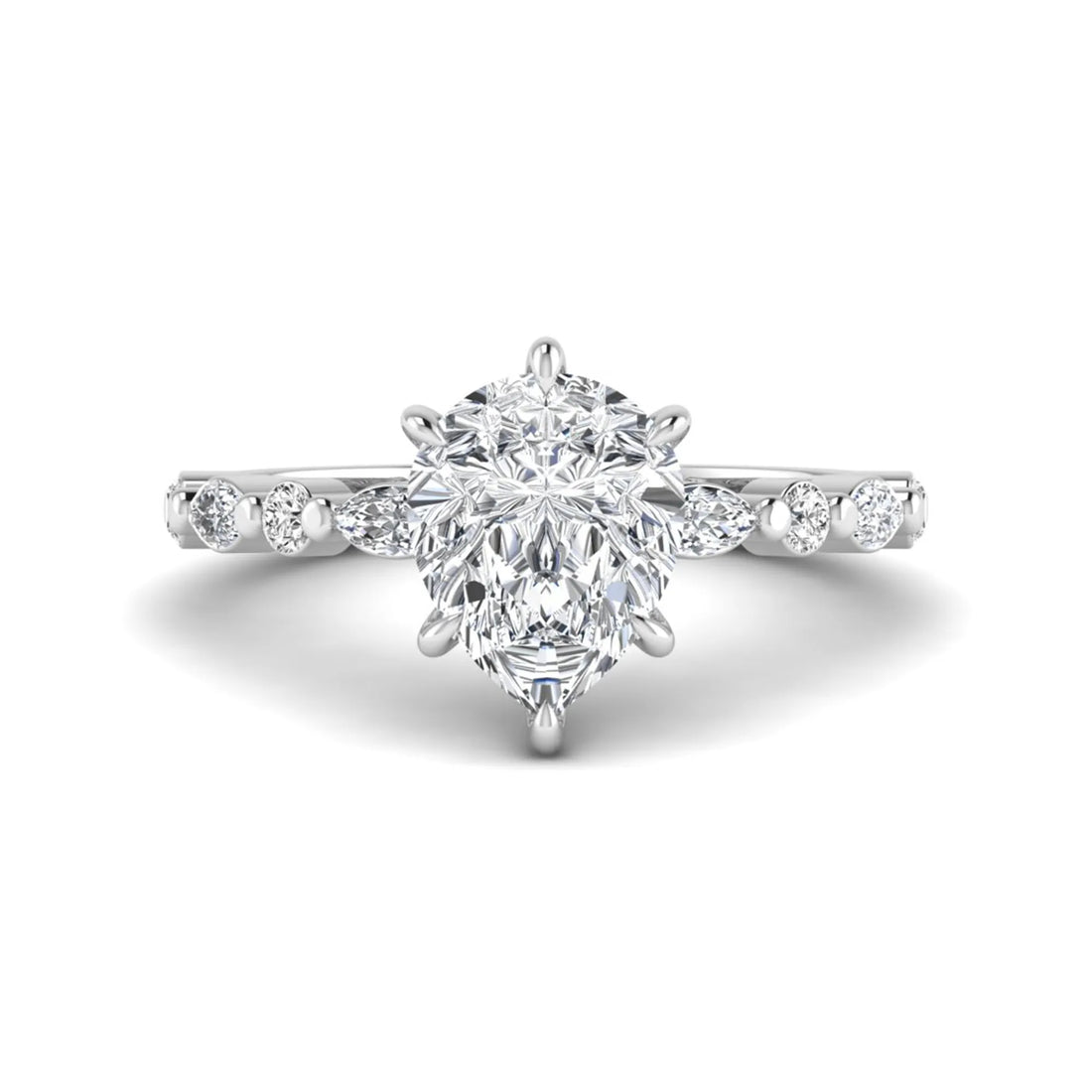 OctaPearl 2.5 ct Pear Cut Prong Set Lab Grown Diamond Engagement Ring