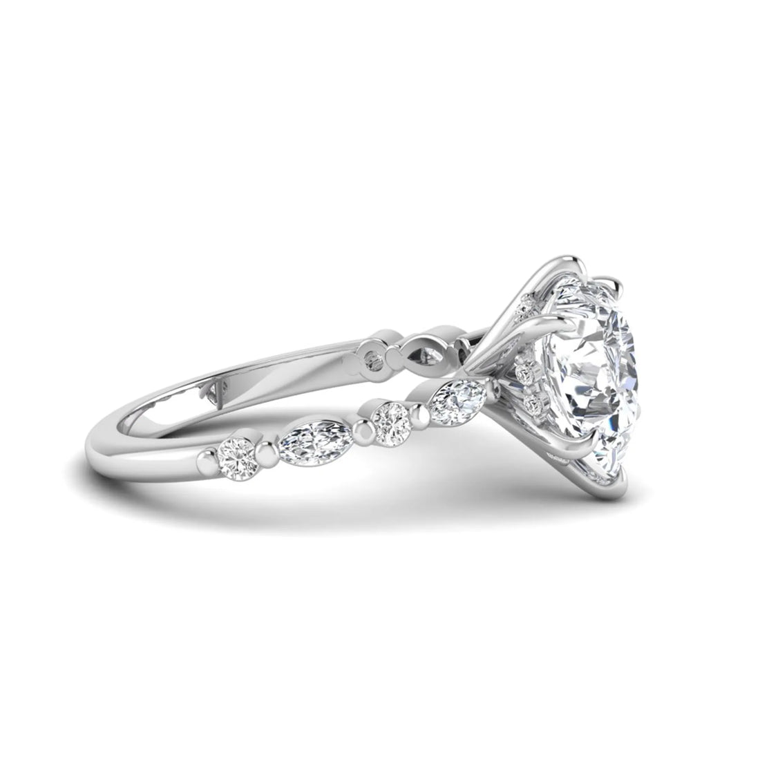 OctaPearl 2.5 ct Pear Cut Prong Set Lab Grown Diamond Engagement Ring