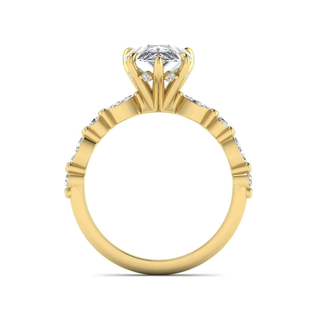 OctaPearl 2.5 ct Pear Cut Prong Set Lab Grown Diamond Engagement Ring