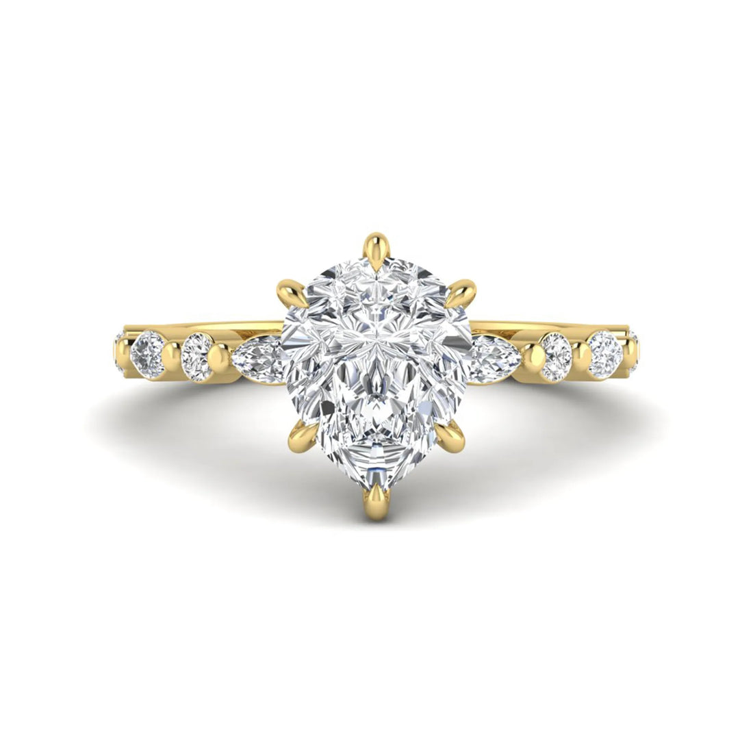 OctaPearl 2.5 ct Pear Cut Prong Set Lab Grown Diamond Engagement Ring