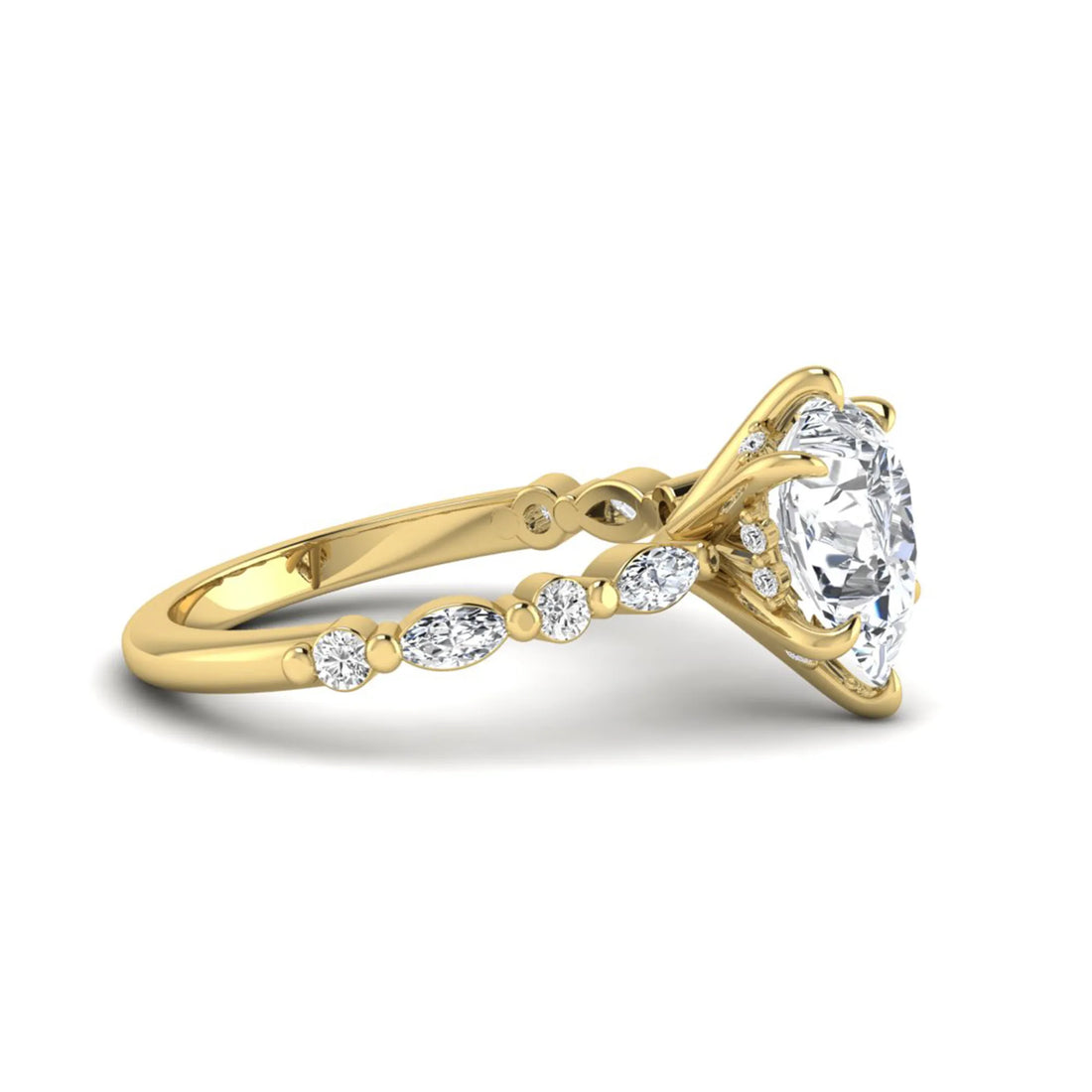 OctaPearl 2.5 ct Pear Cut Prong Set Lab Grown Diamond Engagement Ring