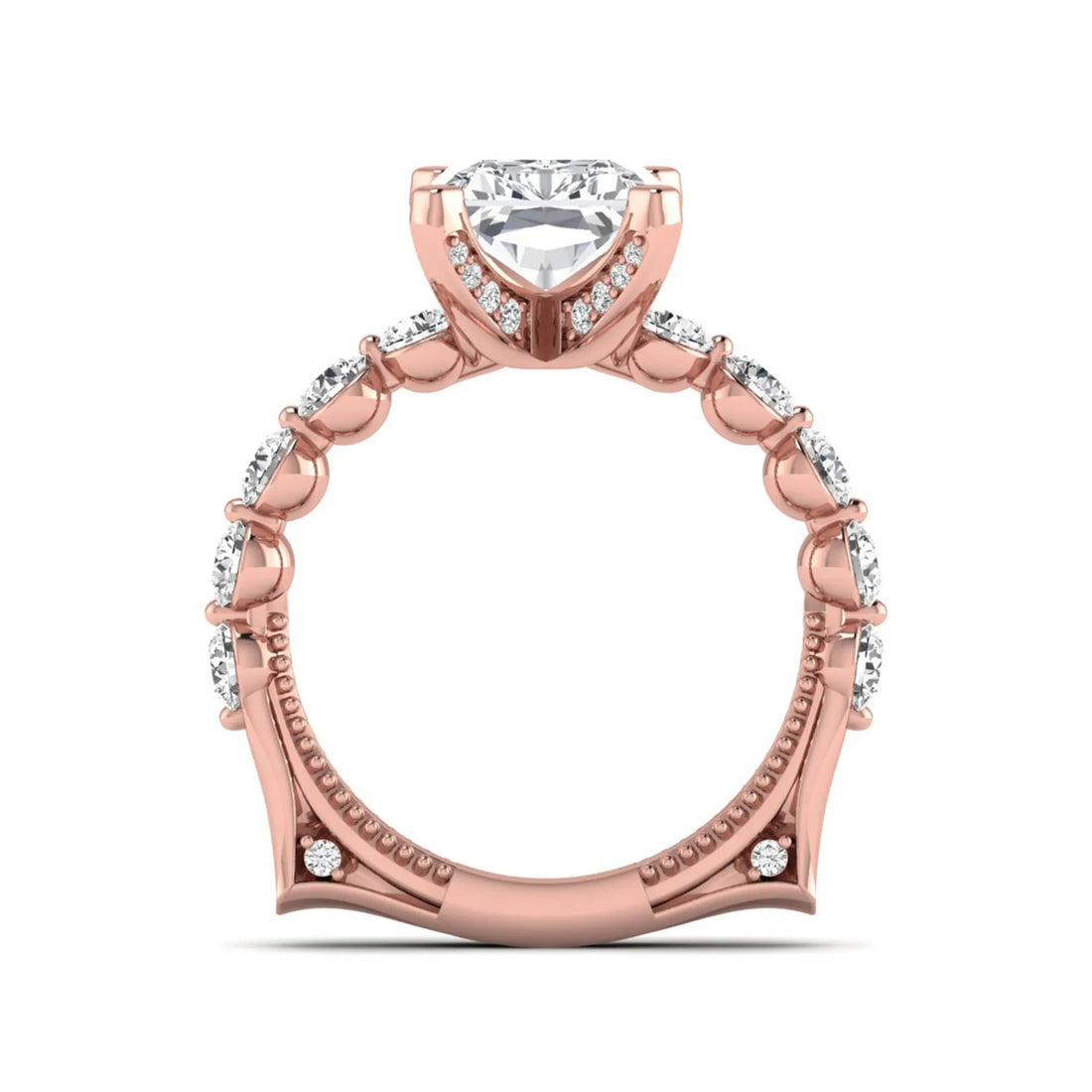 OctaPearl 4 ct Radiant Cut Prong Set Lab Grown Diamond Engagement Ring