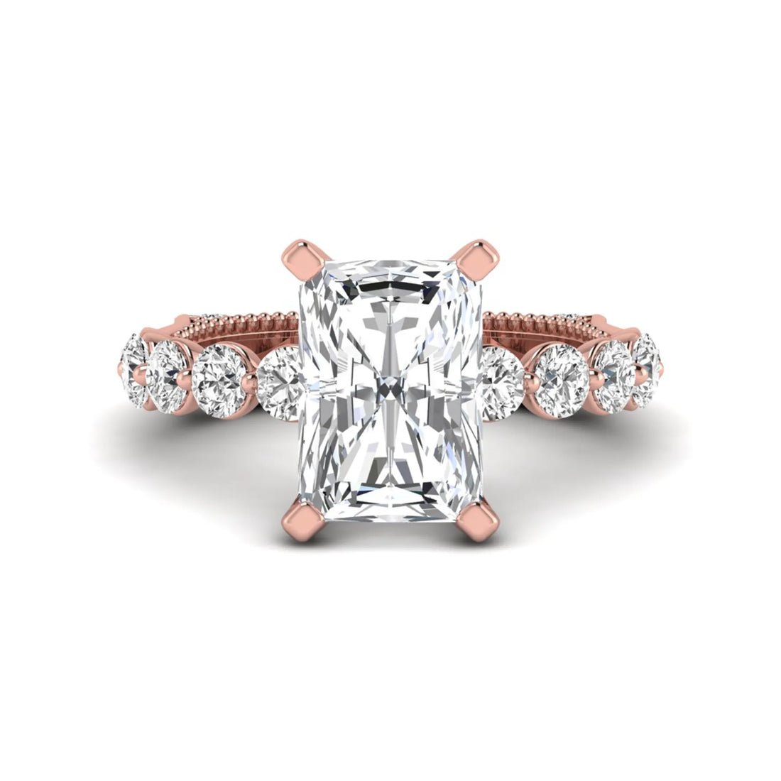 OctaPearl 4 ct Radiant Cut Prong Set Lab Grown Diamond Engagement Ring