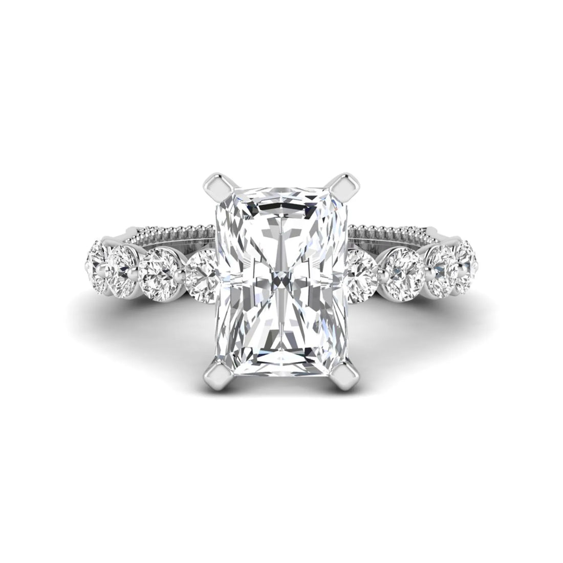 OctaPearl 4 ct Radiant Cut Prong Set Lab Grown Diamond Engagement Ring