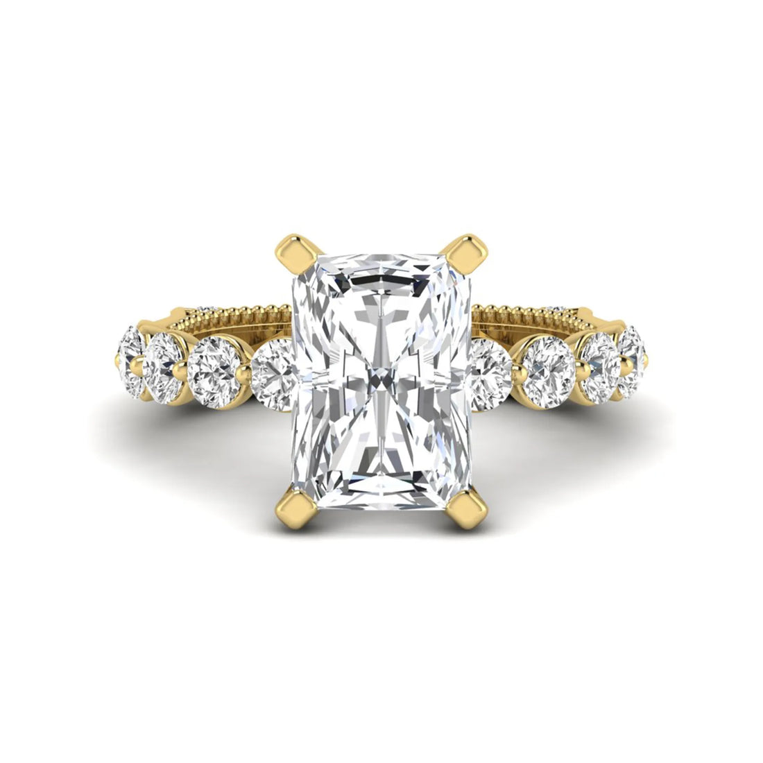 OctaPearl 4 ct Radiant Cut Prong Set Lab Grown Diamond Engagement Ring