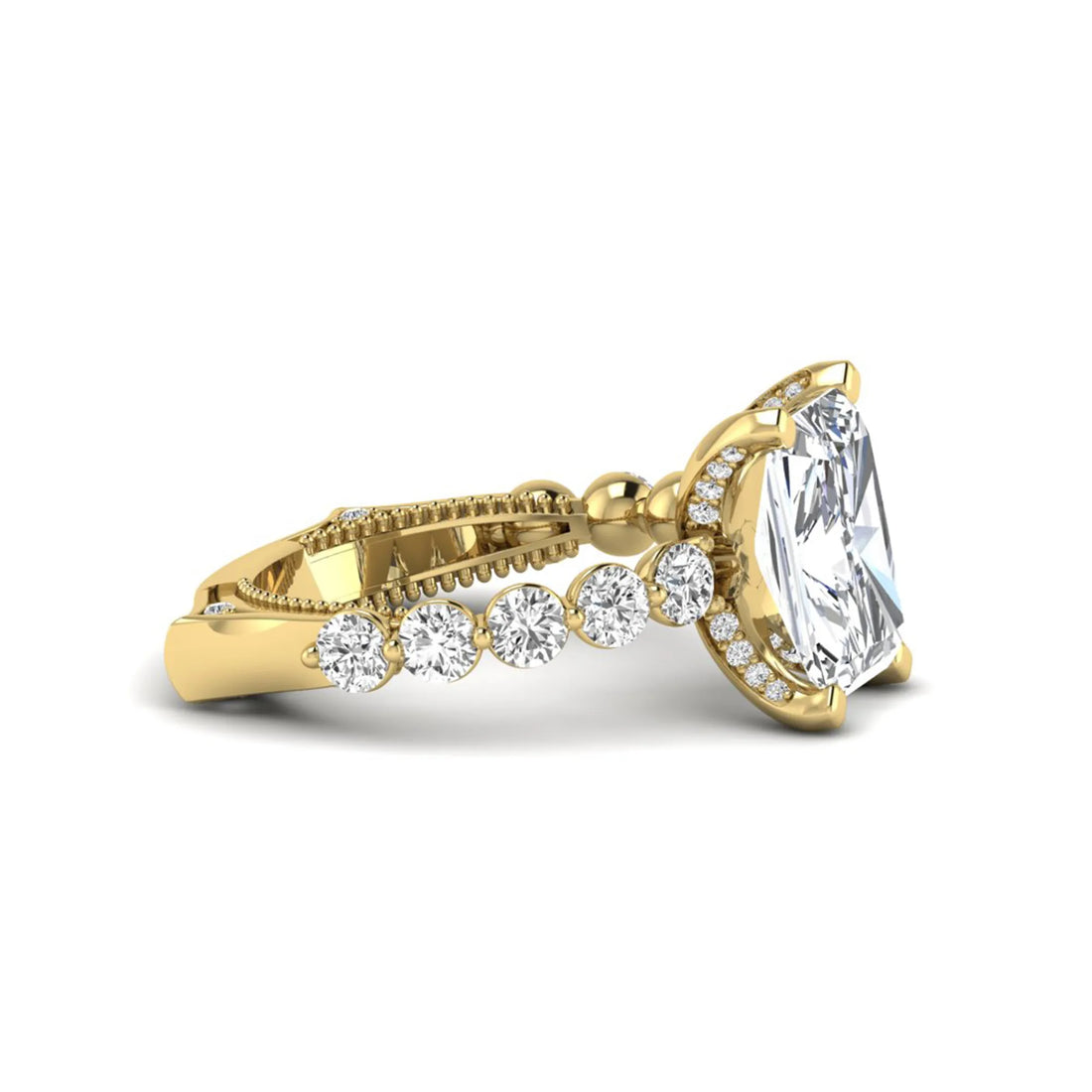 OctaPearl 4 ct Radiant Cut Prong Set Lab Grown Diamond Engagement Ring