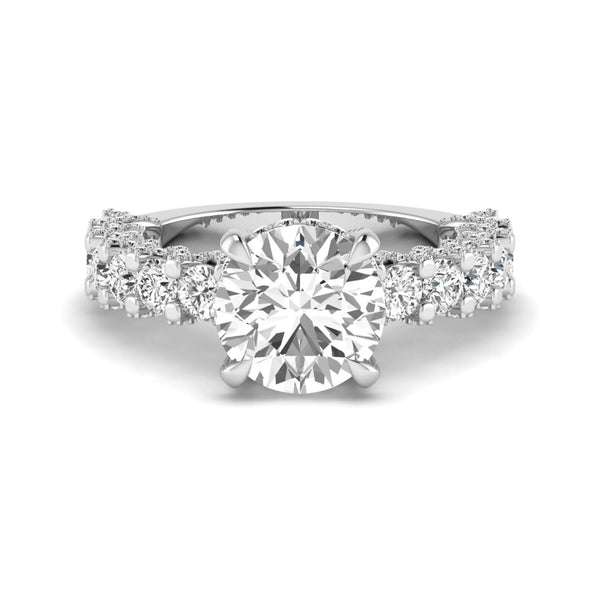 Round Cut Moissanite Diamond Style Engagement Ring