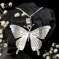 Round Cut Moissanite Butterfly Insect Without Chain Pendant For Party Wear