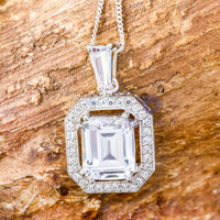 Solitaire Pendant Moissanite Bezel Set