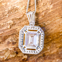 Solitaire Pendant Moissanite Bezel Set