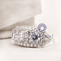 Antique 3-Stone Moissanite Ring