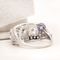 Antique 3-Stone Moissanite Ring