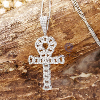 Religious Round Cut Moissanite Men’s Cuban Link Cross Pendant For Any Occasion