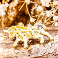 Round Cut Moissanite Zodiac Animal Inspired Taurus Bull Hip Hop Pendant For Men