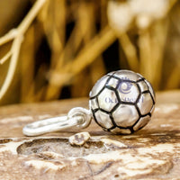 Soccer Playing Game Men’s FOOT BALL 925 Silver Without Chain Handmade Pendant