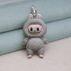 Moissanite Labubu Bunny Pendant – Iced Out Diamond Charm