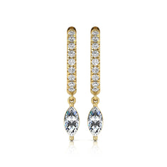 OctaPearl Marquise & Round Lab Grown Diamond Hoop Drop Earrings - alternate view