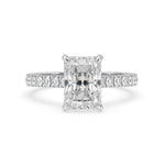 OctaPearl 3.50 ct Radiant Hidden Halo Lab Grown Diamond Pave Engagement Ring