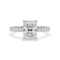 OctaPearl 3.50 ct Radiant Hidden Halo Lab Grown Diamond Pave Engagement Ring