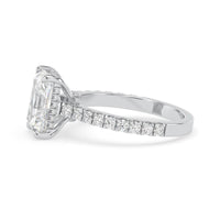 OctaPearl 3.50 ct Radiant Hidden Halo Lab Grown Diamond Pave Engagement Ring