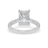 OctaPearl 3.50 ct Radiant Hidden Halo Lab Grown Diamond Pave Engagement Ring