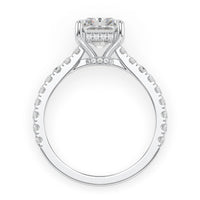 OctaPearl 3.50 ct Radiant Hidden Halo Lab Grown Diamond Pave Engagement Ring