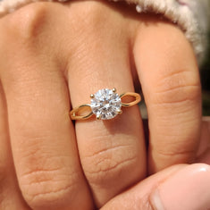 OctaPearl 2 ct Round Lab Grown Diamond Split Shank Solitaire Engagement Ring - alternate view