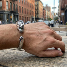 Panther Head Men’s Bracelet – Luxury Animal Cuff Bangle for Him - alternate view