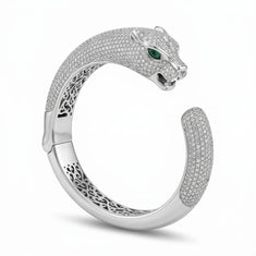 Panther Head Pave Diamond Bracelet – Animal Jewelry