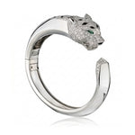 Panther Head Luxury Open Cuff Bracelet – Iced CZ Statement Bangle
