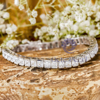 Bar Setting Princess Cut CZ Stone Classic Tennis Bracelet For Men & Women