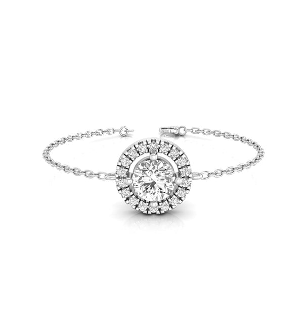 Round Cut Moissanite Halo Set Birthday Gift Tennis Bracelet