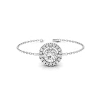 Round Cut Moissanite Halo Set Birthday Gift Tennis Bracelet