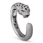 Iced Panther Head Cuff Bracelet – Hip Hop Moissanite Statement Piece