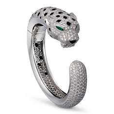 Iced Panther Head Cuff Bracelet – Hip Hop Moissanite Statement Piece