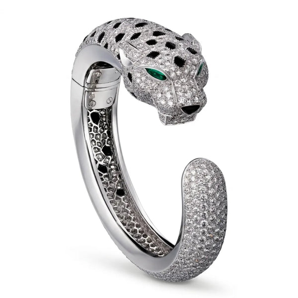 Iced Panther Head Cuff Bracelet – Hip Hop Moissanite Statement Piece