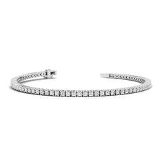 87 Pointer Single Line Gold Or Silver Tennis Bracelet With Moissanite