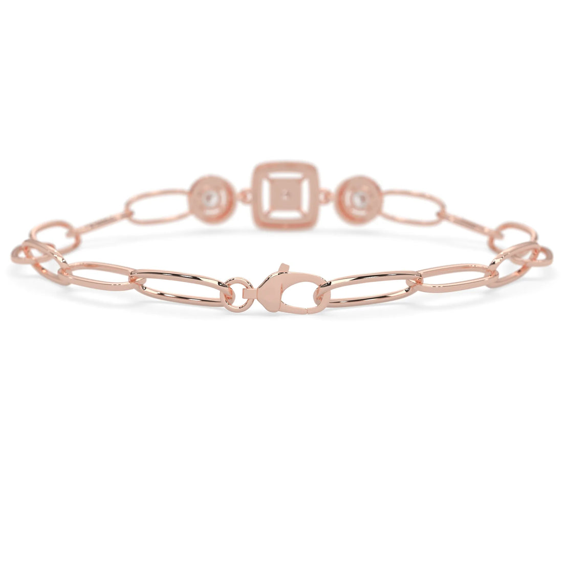 OctaPearl Lab Grown Diamond Geometric Link Bracelet