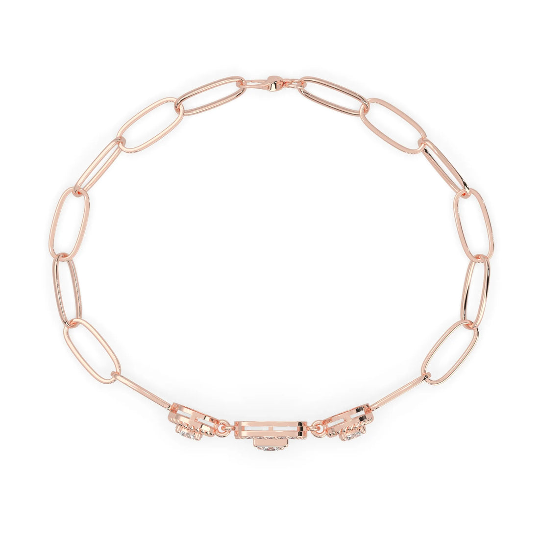OctaPearl Lab Grown Diamond Geometric Link Bracelet