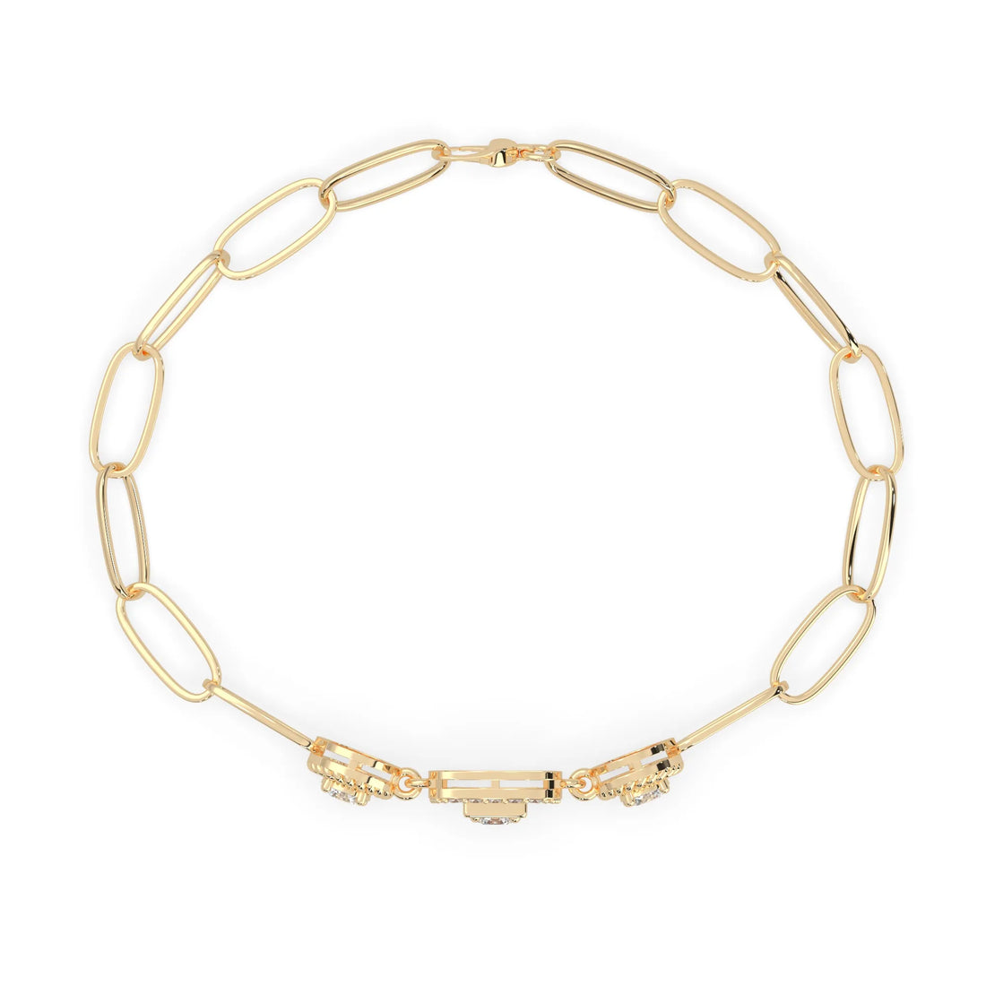 OctaPearl Lab Grown Diamond Geometric Link Bracelet